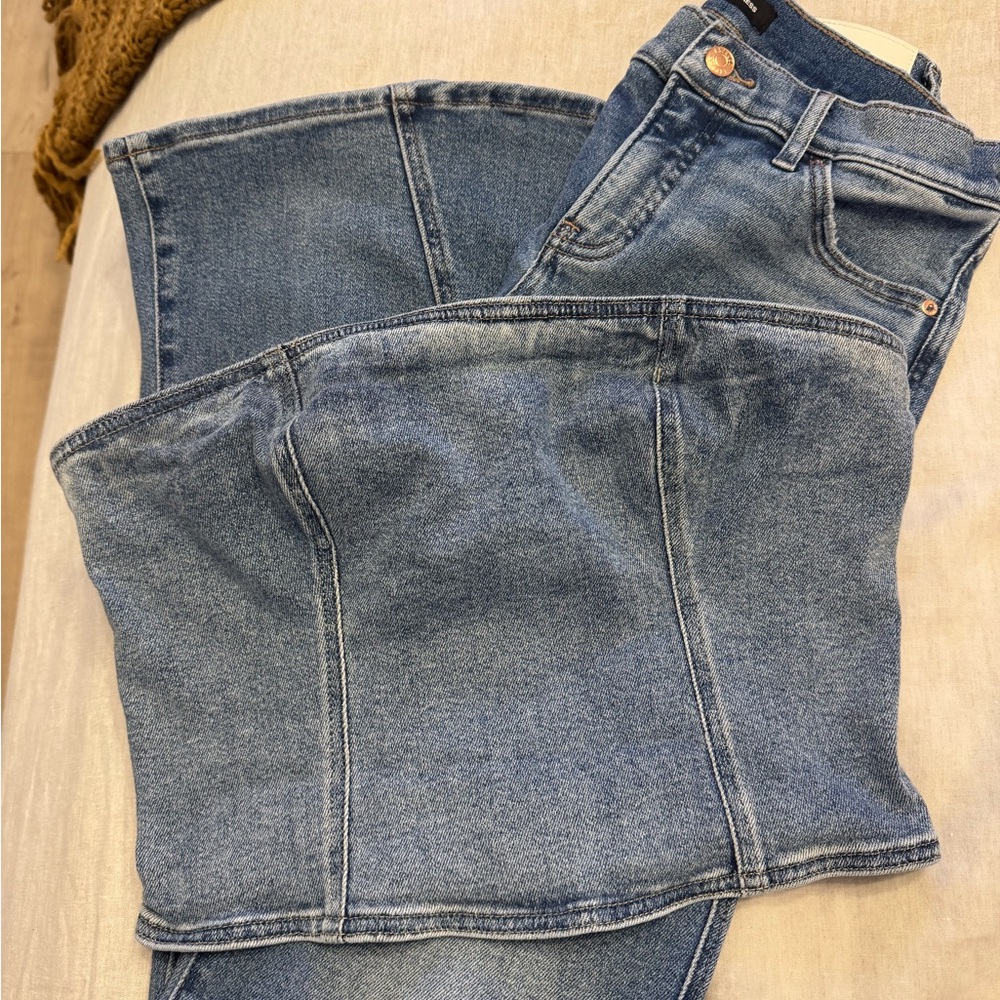 Express Blue Denim Overalls with Classic Indigo Wash